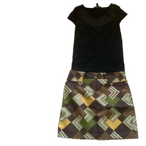 Set of 2 Banana republic and Ann Taylor summer set blouse and skirt size XS